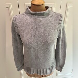 J Crew Gray Roll Neck Cotton Pullover Sweater Fisherman Cabincore